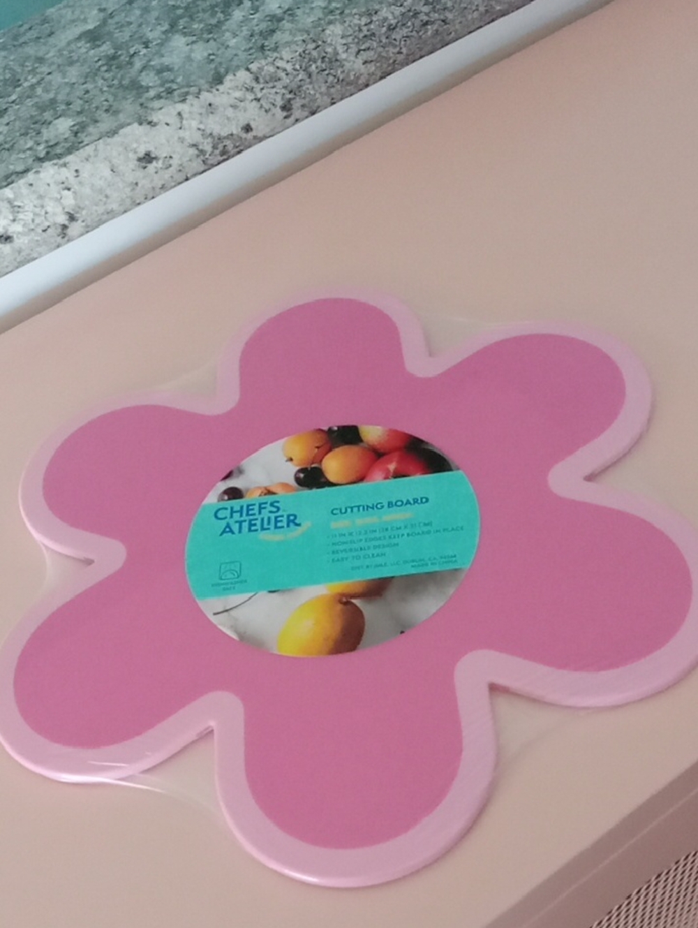 Pink Flower Cutting Board